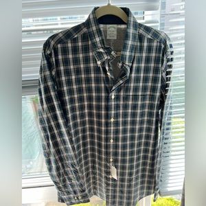 Brooks Brothers Plaid Lined Button Down, size L
